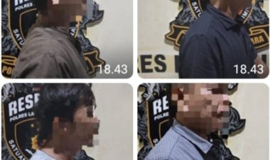 4 Pria Terduga Pelaku Pemerasan Sopir Truk Diringkus Polres Lampura
