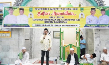 Gubernur Riau Didampingi Wabup Rohil Safari Ramadhan di Masjid Raya Al-ikhsan