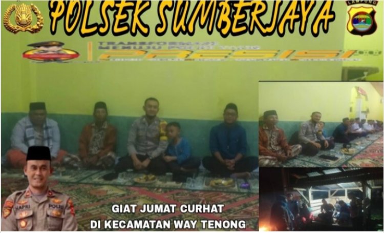Kapolsek Sumber Jaya "Jum'at Curhat", Ini Pesan Kamtibmas Kepada Warga