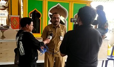Kadis LH Rohil Pantau Langsung Persiapan Miniatur Masjid Hari Raya Idul Fitri 1444 H