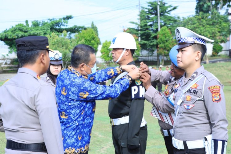 Polres Lampung Utara Laksanakan Apel Gelar Pasukan Operasi Ketupat 2023