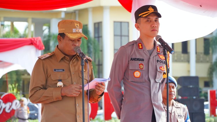 Apel Gelar Pasukan Ops Ketupat Lancang Kuning 2023, Wabup Rohil Sampaikan Amanat Kapolri