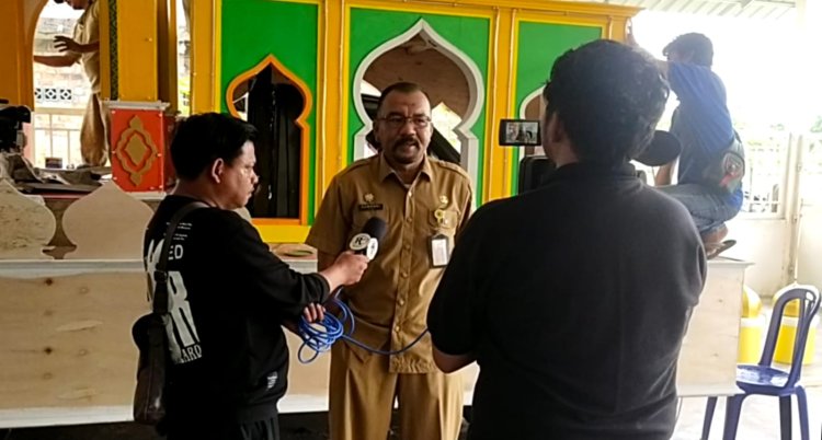 Kadis LH Rohil Pantau Langsung Persiapan Miniatur Masjid Hari Raya Idul Fitri 1444 H