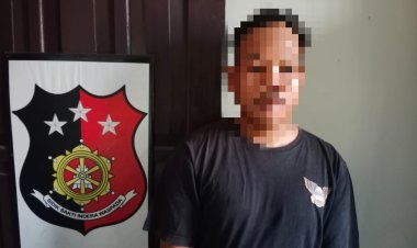 Seorang Pria Pembobol Rumah Diringkus Polsek Waway Karya