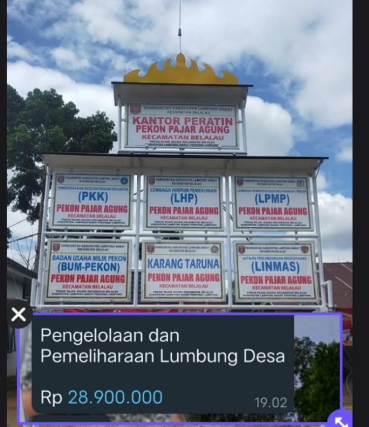 Pemerintah Pekon Pajar Agung  Diduga Selewengkan Anggaran Dana Desa