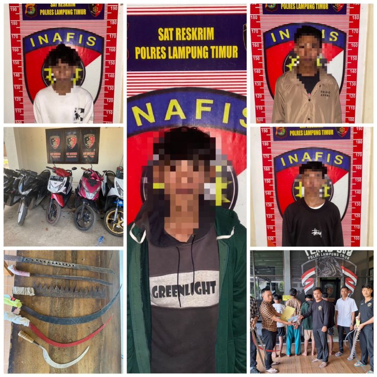 4 Pelajar Kedapatan Bawa Sajam Diamankan Polres Lamtim