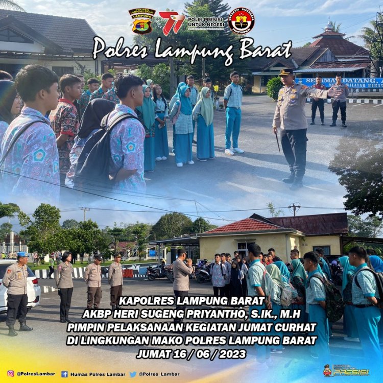 Kapolres Lambar Pimpin "Jumat Curhat" Bersama Siswa/i SMA