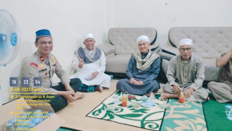 Pererat Silaturahmi, Kapolsek Bagan Sinembah Beserta Staf Jalin Silaturahmi Hadiri Acara Takjiah