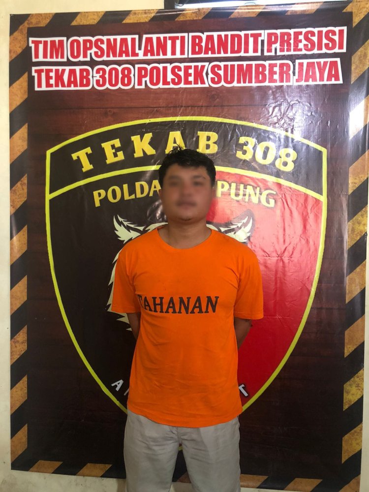 Seorang Pria Diringkus Tekab 308 Presisi Unit Reskrim Polsek Sumber Jaya