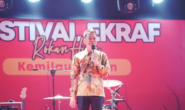 Dengan Pemukulan Kompang, Bupati Rohil Resmi Buka Festival Ekraf Kemilau Bagan