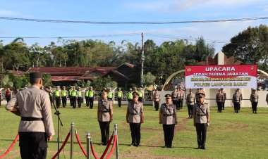 Kapolres Lambar Pimpin Sertijab Kabag Logistik, Kasat Binmas dan Kapolsek Balik Bukit