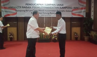 5 Orang BPK Kampung Karya Cipta Abadi Dilantik Sekda Tulang Bawang