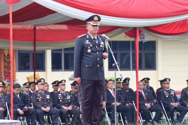 Kapolres Lampung Barat Pimpin Upacara Peringatan Hari Bhayangkara ke-77
