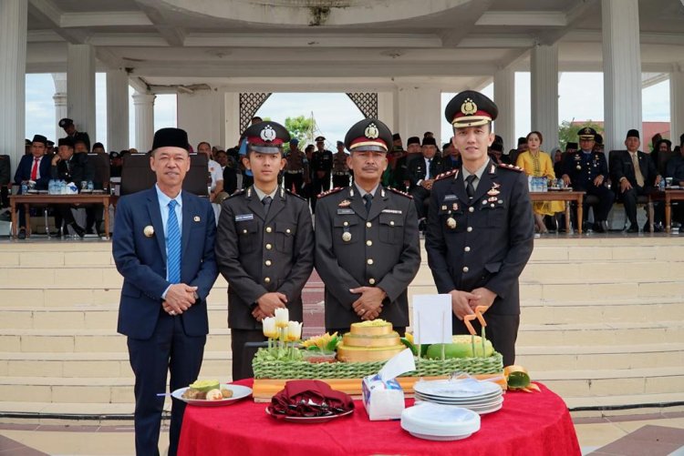 Bupati dan Wabup Rohil Hadiri Upacara HUT Bhayangkara ke-77