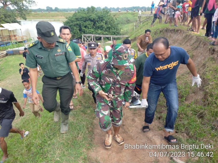 Dalam 3 Jam, Polsek dan Koramil Way Bungur Berhasil Temukan Korban Tenggelam
