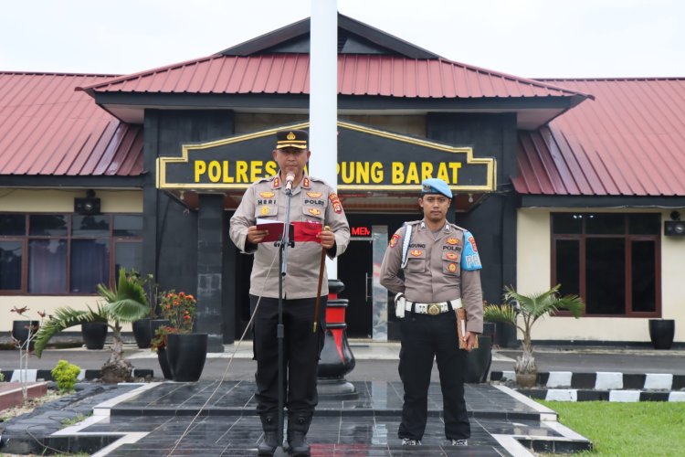 Polres Lambar Gelar Apel Penerapan Implementasi Pemolisian Masyarakat dan Polisi RW