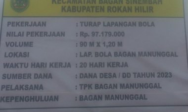 Sumber Dana Desa Tahun 2023, Turap Lapangan Sepak Bola Hampir Selesai Dikerjakan