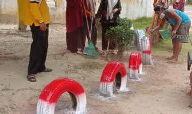 Sambut HUT RI ke-78, Gotong Royong di Kantor Penghulu Bagan Nibung
