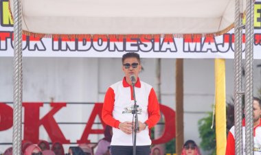 Bupati Rohil Lepas Peserta Pawai Karnaval, Ditandai Pelepasan Balon Udara