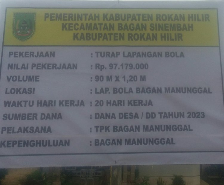 Sumber Dana Desa Tahun 2023, Turap Lapangan Sepak Bola Hampir Selesai Dikerjakan