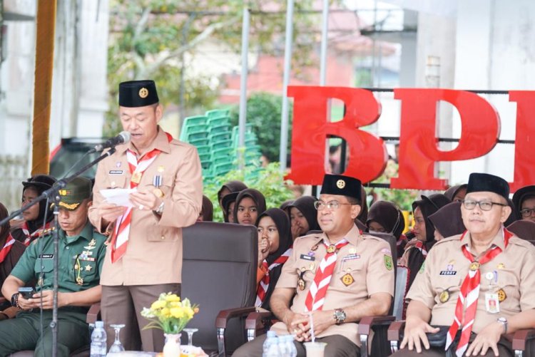 Peringati Hari Pramuka ke-62, Bupati Rohil Sampaikan Sambutan Ketua Kwartir Nasional