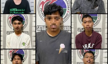 7 Orang Pengedar dan Pemakai Ganja Ditangkap di Lapo Tuak Tulang Bawang Barat