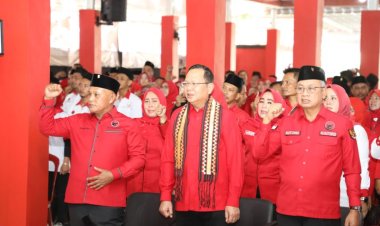 Gelar Rapat Kerja Cabang (Rakercab) ke-lV Berlangsung di Markas DPC PDIP Lamsel