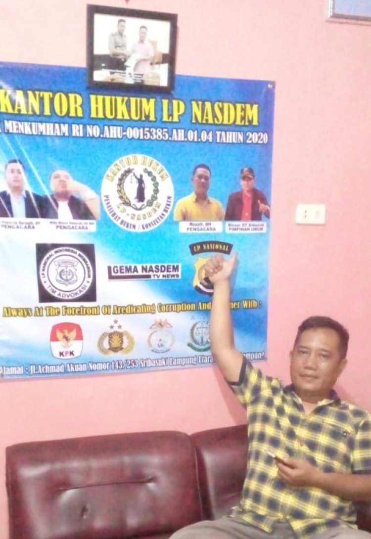 Laporan LP- Nasdem Terkait Dugaan Penggelapan Anggaran KPTR Tak Ditanggapi Kejati Lampung