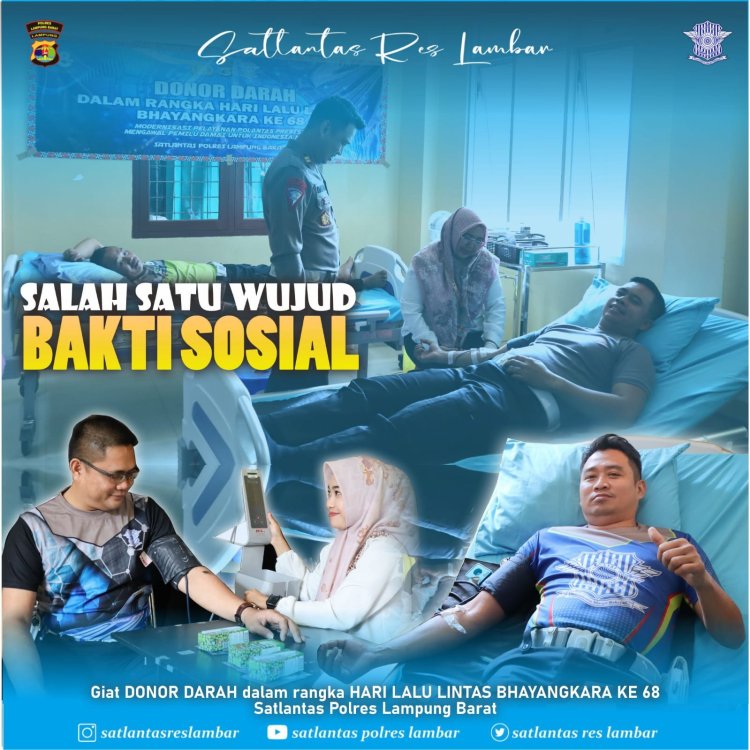 Jelang Hari Lalu Lintas ke-68, Polres Lambar Gelar Donor Darah