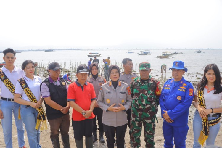Jelang Hari Humas Polri ke-72, Bidhumas Polda Lampung Tanam Mangrove Jaga Kelestarian