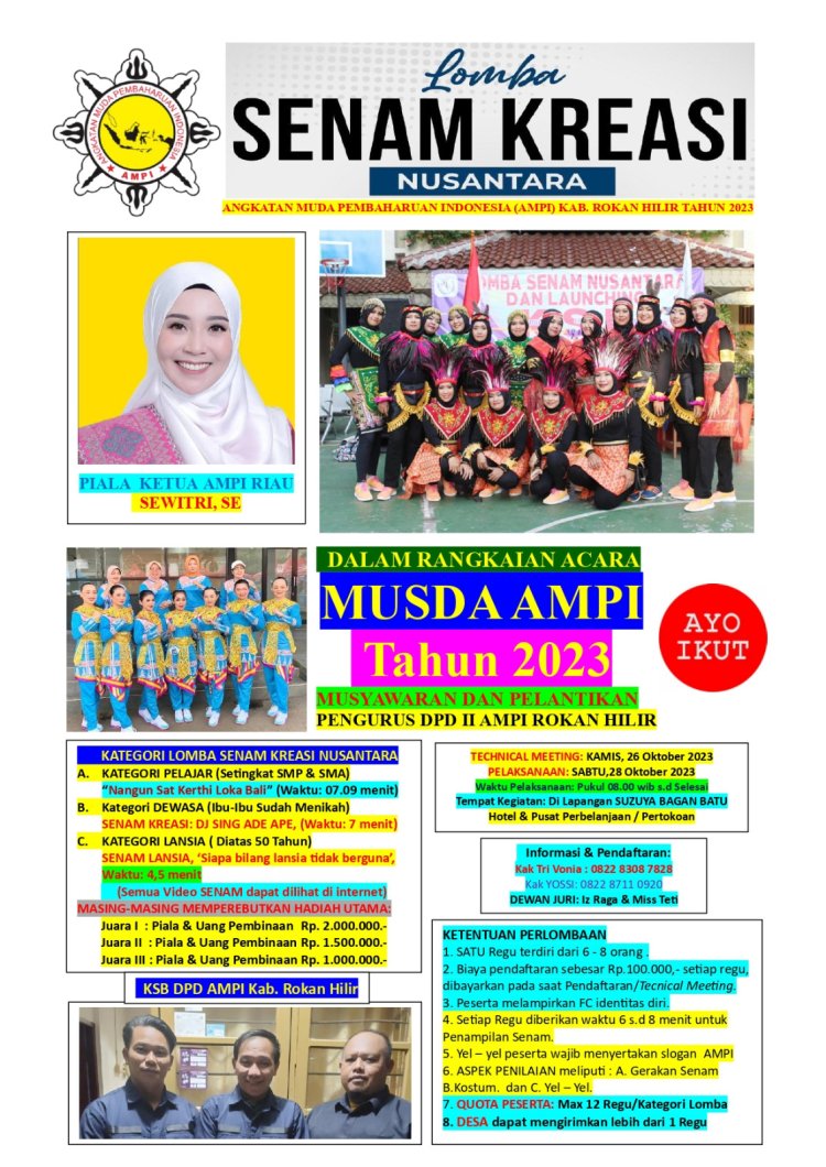 Pelaksanaan MUSDA dan Pelantikan Pengurus AMPI Adakan Senam Kreasi Nusantara