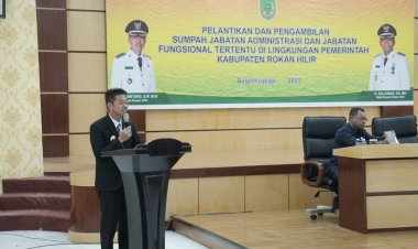 Bupati Lantik Puluhan Pejabat di Rohil, Minta Sukseskan Program Pemerintah