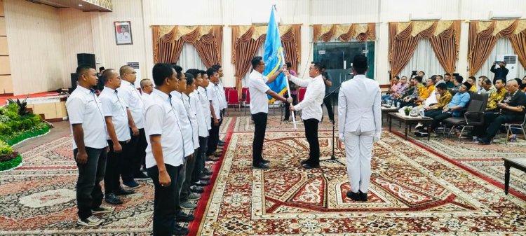 Plt Ketua PWI Riau Lantik Kepengurusan PWI Rohil Periode 2023-2026