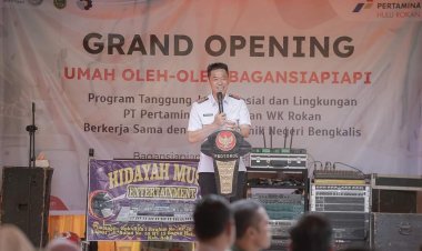 Resmikan Umah Oleh-Oleh Bagansiapiapi, Bupati : Bentuk TJSL Pertamina Hulu Rokan