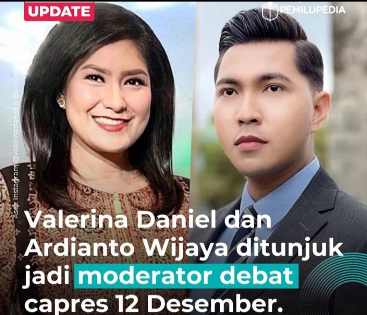 Simak.,Ini Profil Ardianto & Valerina Daniel Moderator Debat Capres