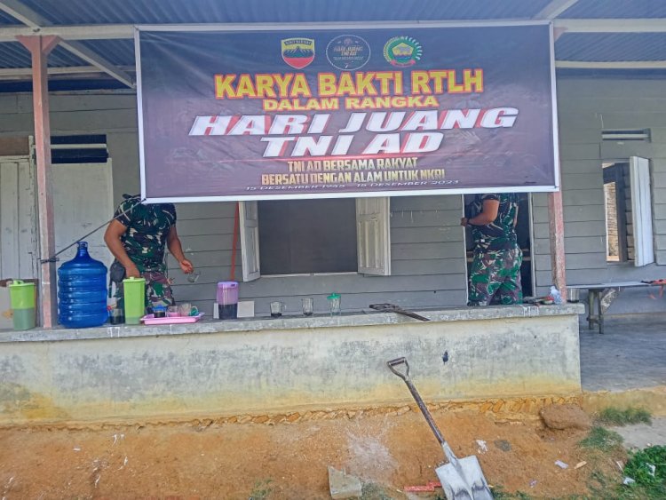 Giat Karya Bakti Hari ke-2, Kodim 0321/Rohil, Bedah Rumah Warga Kurang Mampu