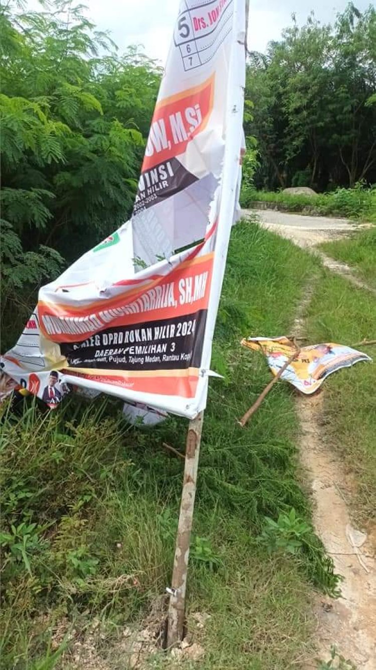 Pengrusakan Alat Peraga Kampanye Dapat Terancam Pidana Pemilu, Bawaslu Rohil Ingatkan Warga