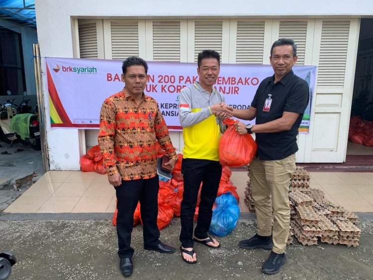 BRK Syariah Kirim Bantuan 200 Paket Sembako, Bantu Warga Korban Banjir