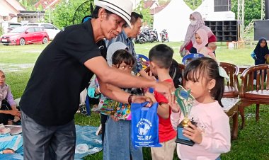 Puluhan Anak TK dan SD ikuti Lomba Mewarnai di HUT SMSI ke-7 Kota Metro