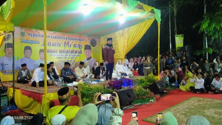 Datangkan Ustad Zacky Mirza dari Jakarta, Pemkab Rohil Peringati Isra' Mi'raj 1445 H