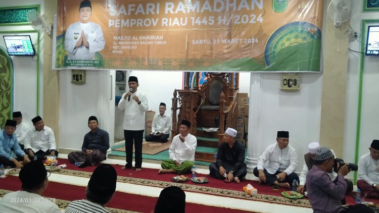 Safari Ramadhan di Masjid Al-Khairiyah, Wabup Rohil Dampingi Sekdaprov Riau