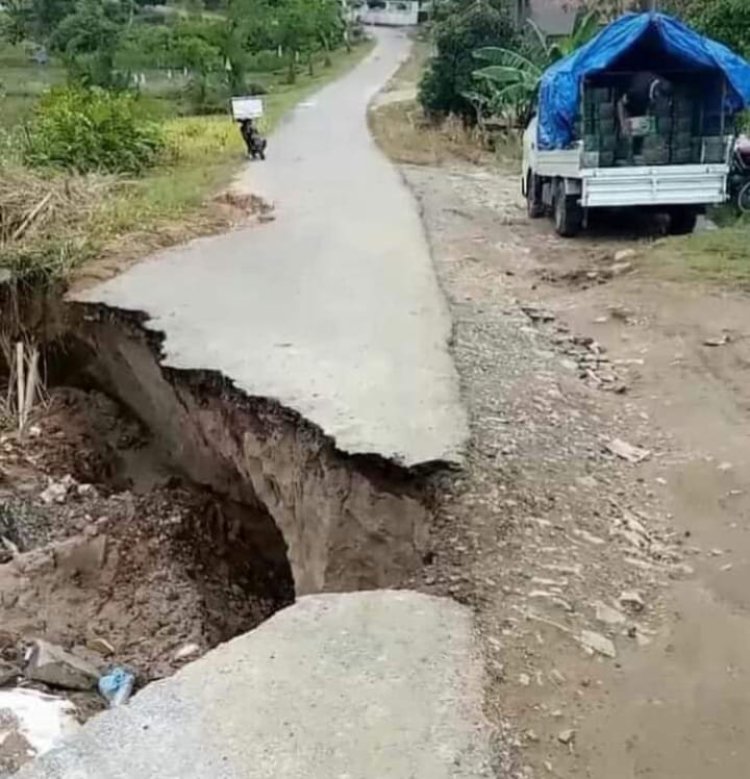 Jalan Penghubung Kecamatan Sekincau dan Pagar Dewa Putus, Pihak Terkait Diminta Turun Tangan