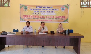 Pj Datuk Penghulu Bukit Damar Serahkan Langsung Bantuan BLT DD ke KPM