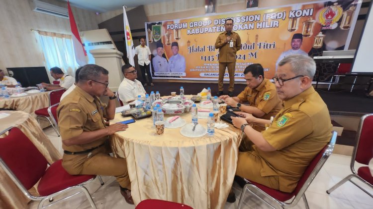 Gelar Diskusi Dihadiri Sekda, KONI Rohil Halal Bihalal Bersama Pengurus dan Cabor