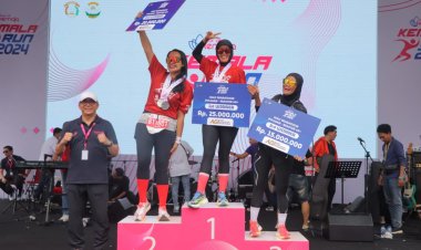 Polwan Polda Lampung Juara 1, Kategori Half Marathon 40+ Kemala Run 2024