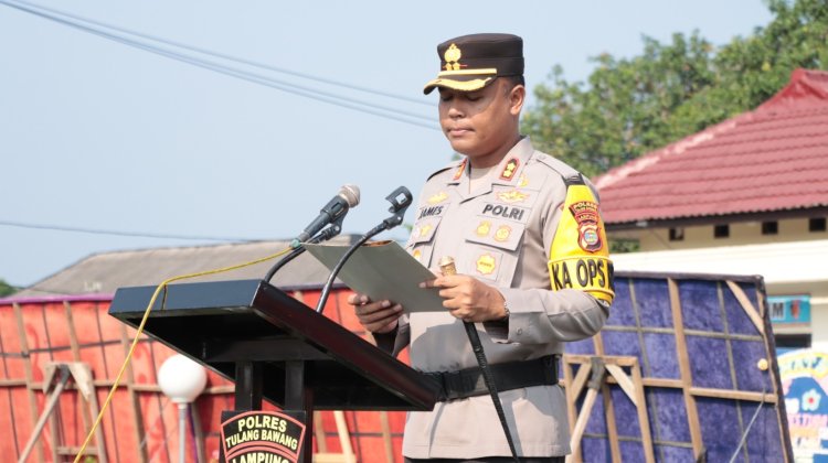 Kapolres Tulang Bawang Pimpin Upacara Sertijab Kasat Reskrim dan Kasat Narkoba