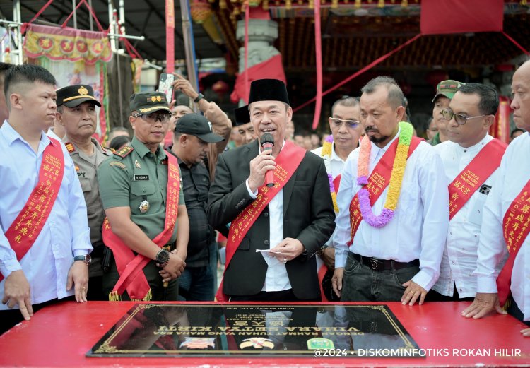 Bupati Rohil Resmikan Vihara Setya Kirti di Kota Terapung Saat Moment Lebaran Idul Adha