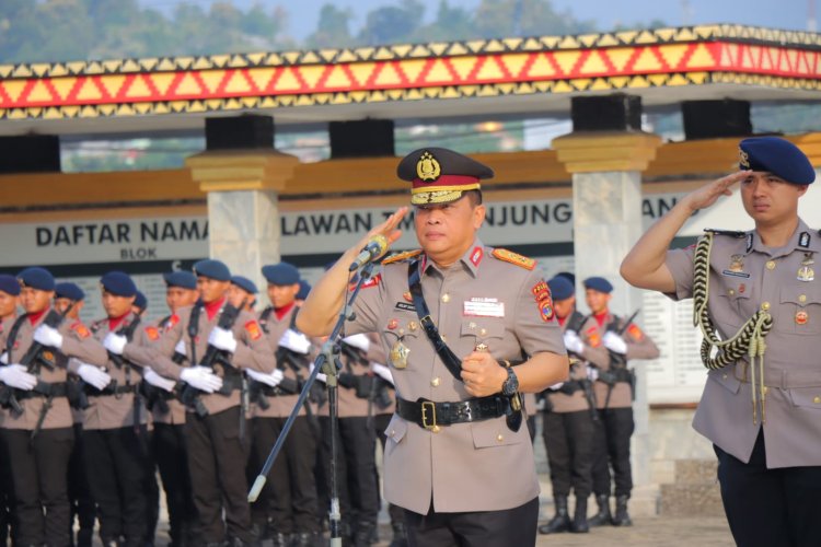Polda Lampung Gelar Upacara Ziarah Makam dan Tabur Bunga Sambut Hari Bhayangakara ke-78