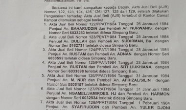 Kuasa Hukum Tolak Surat Penerbitan SHM ke BPN Kampar