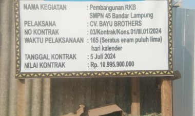 Kontraktor Pembangunan RKB SMPN 45 Bandar Lampung Abaikan Keselamatan Pekerja dan Tertutup